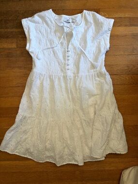 Vineyard Vines White Eyelet Tie-Front Sundress